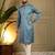 Blue kahdi cotton embroidery print party wear kurta and payjama