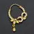 gold plated floral cz stone bridal nath hoop