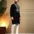 Black lachko embroidery print party wear kurta and payjama