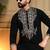 Black lachko embroidery print party wear kurta and payjama