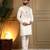 White lachko embroidery print party wear kurta and payjama