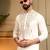 White lachko embroidery print party wear kurta and payjama
