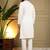 White viscos embroidery print party wear kurta and payjama