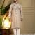 Brown viscos embroidery print party wear kurta and payjama
