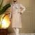 Brown viscos embroidery print party wear kurta and payjama