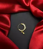 gold tone cz nath nose pin with teardrop charm
