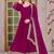 Magenta Embroidered Anarkali Gown with Gold Border & Matching Dupatta