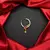 ruby floral cz nath nose ring, gold-plated