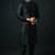 Black embroidered dupion silk kurta set