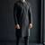 Black embroidered dupion silk kurta set
