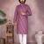 Purple printed cotton blend stright designer kurta with pyjama set