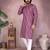 Purple printed cotton blend stright designer kurta with pyjama set