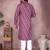 Purple printed cotton blend stright designer kurta with pyjama set