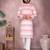 Pink printed cotton blend stright designer kurta with pyjama set