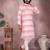 Pink printed cotton blend stright designer kurta with pyjama set