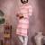Pink printed cotton blend stright designer kurta with pyjama set