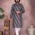Black printed cotton blend stright designer kurta with pyjama set