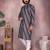 Black printed cotton blend stright designer kurta with pyjama set