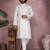 White printed cotton blend stright designer kurta with pyjama set