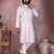 White printed cotton blend stright designer kurta with pyjama set
