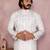 White printed cotton blend stright designer kurta with pyjama set