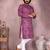 Wine printed cotton blend stright designer kurta with pyjama set