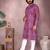 Wine printed cotton blend stright designer kurta with pyjama set