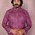Wine printed cotton blend stright designer kurta with pyjama set