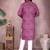 Wine printed cotton blend stright designer kurta with pyjama set