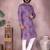 Purple printed cotton blend stright designer kurta with pyjama set