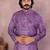 Purple printed cotton blend stright designer kurta with pyjama set