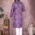 Purple printed cotton blend stright designer kurta with pyjama set