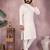 White printed cotton blend stright designer kurta with pyjama set