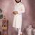 White printed cotton blend stright designer kurta with pyjama set
