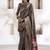 brown soft dola silk blend with foil print saree