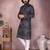 Black printed cotton blend stright designer kurta with pyjama set