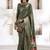 olive soft dola silk blend with foil print saree