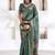 rama green soft dola silk blend with foil print saree