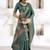 rama green soft dola silk blend with foil print saree