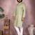 Sea green printed cotton blend stright designer kurta with pyjama set