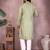 Sea green printed cotton blend stright designer kurta with pyjama set
