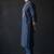 Navy embroidered dupion silk kurta set