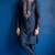Navy embroidered dupion silk kurta set