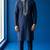 Navy embroidered dupion silk kurta set
