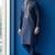 Navy embroidered dupion silk kurta set