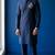 Navy embroidered dupion silk kurta set