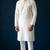 White embroidered dupion silk kurta set