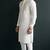 White embroidered dupion silk kurta set