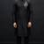 Black embroidered dupion silk kurta set