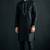 Black embroidered dupion silk kurta set